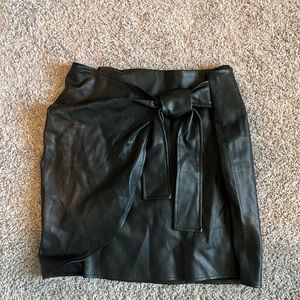 Black faux leather skirt